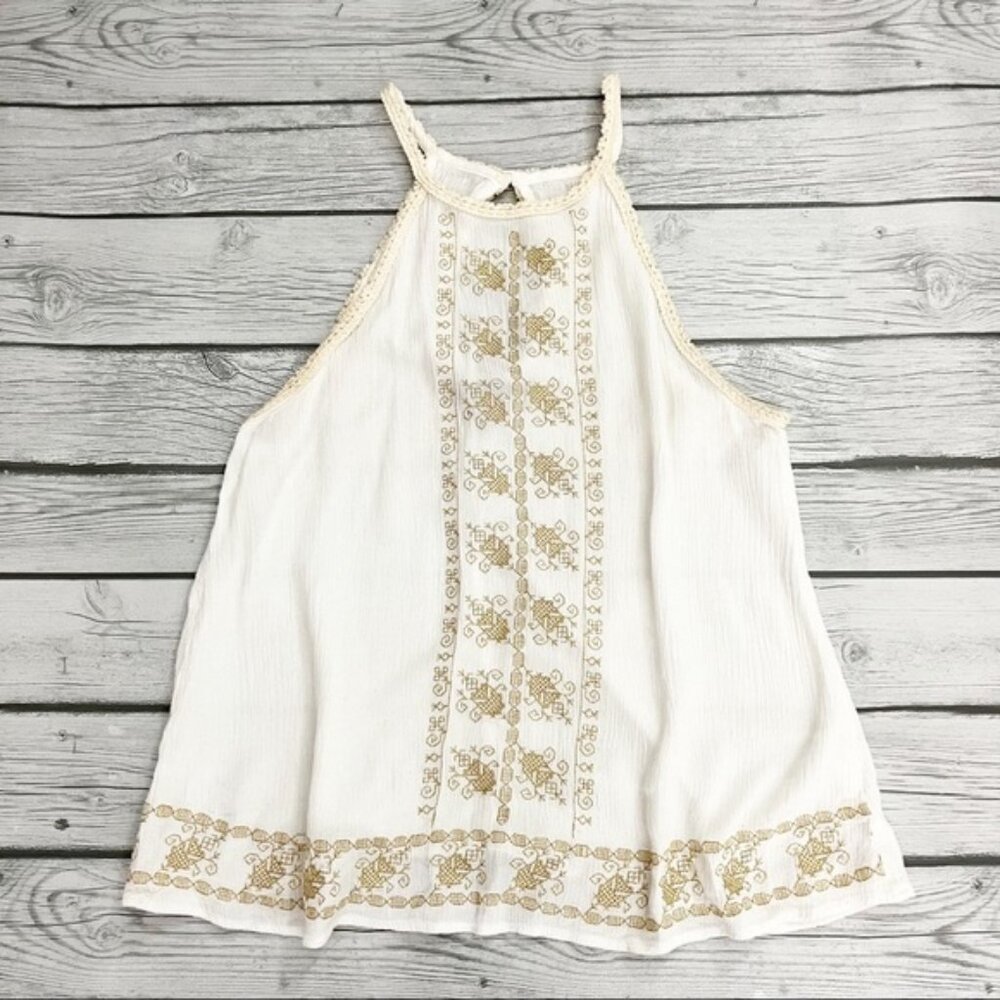 House of Harlow 1960 Embroidered Halter Top